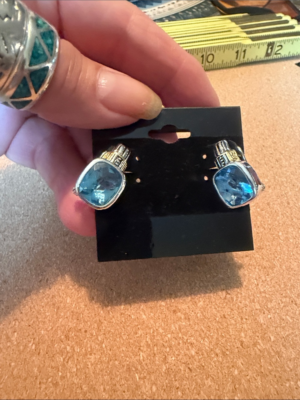 Silver-Tone Blue Crystal Drop Earrings - Women's Jewelry